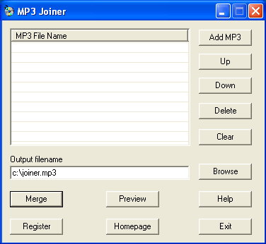 MP3 Joiner Joins MP3 files into bigger MP3 format.